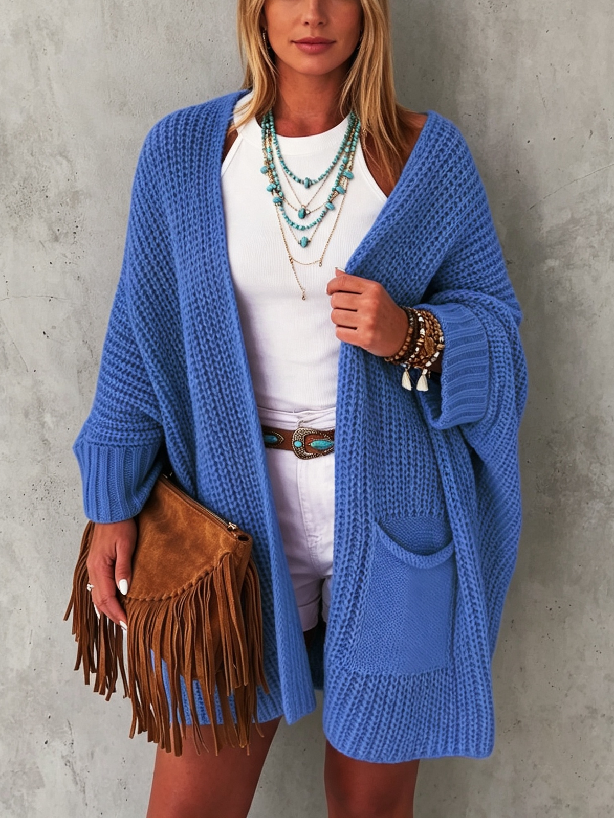 Cozy Casual Oversized Chunky Knit Open Front Cardigan