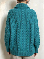 Lässiger Cardigan aus einer Wollmischung mit Zopfmuster