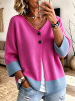 Cardigan in maglia a blocchi di colore