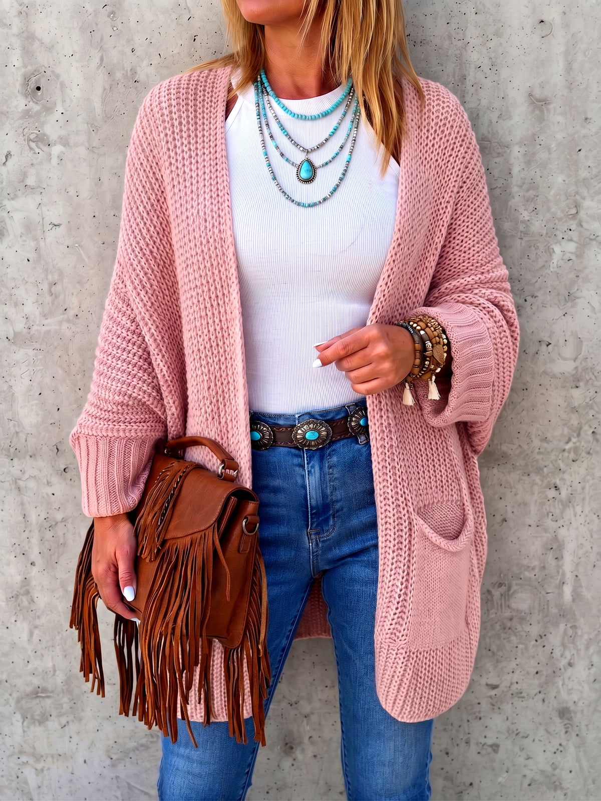 Cozy Casual Oversized Chunky Knit Open Front Cardigan