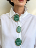 Camicia elegante con bottoni verdi oversize