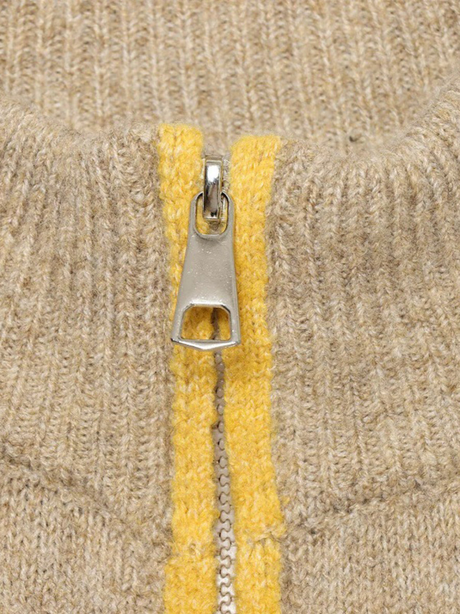 Elegante set di abbigliamento da casa in maglia con finiture a blocchi di colore