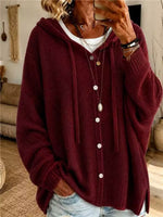 Loose And Cozy Hooded Knit Cardigan