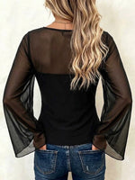 Kapuka kolo Mesh-panelo Flared Long-manika Supro