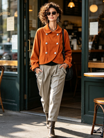 Chic Double-breasted Corduroy Jacket