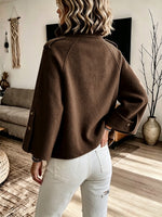 Cozy Button-Accented Wool-Blend Cape Coat
