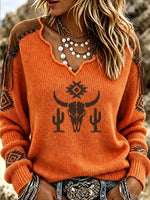 Jersey de punto jacquard con calavera del desierto occidental