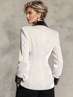 Elegante top leopardato formale in velluto