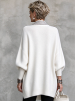 Gemütlicher, luxuriöser, übergroßer Strick-Cardigan mit Paillettenbesatz
