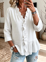 Women's Long-sleeve Ruffled Blouse
