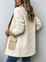 Chic Contrast Teddy Fleece Jacket
