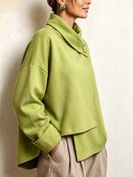 Cozy Asymmetric Cowl Neck Sweatshirt Top