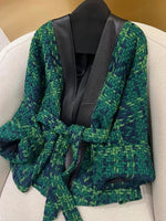 Elegant Textured Knit Wrap Jacket