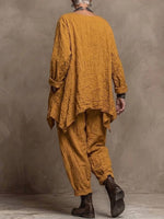 Lässiges zweiteiliges Set aus Jacke und Hose aus einer Baumwollmischung mit Polka-Dots