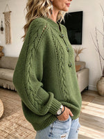 Zopfstrickpullover aus Wollmischung im Vintage-Stil