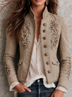 Vintage-inspired Elegant Floral Jacket