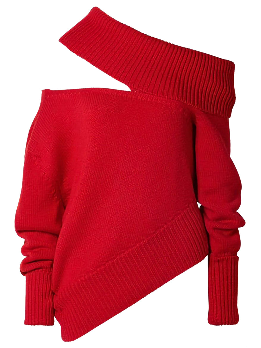 Chic Off-the-shoulder Cutout Sweater