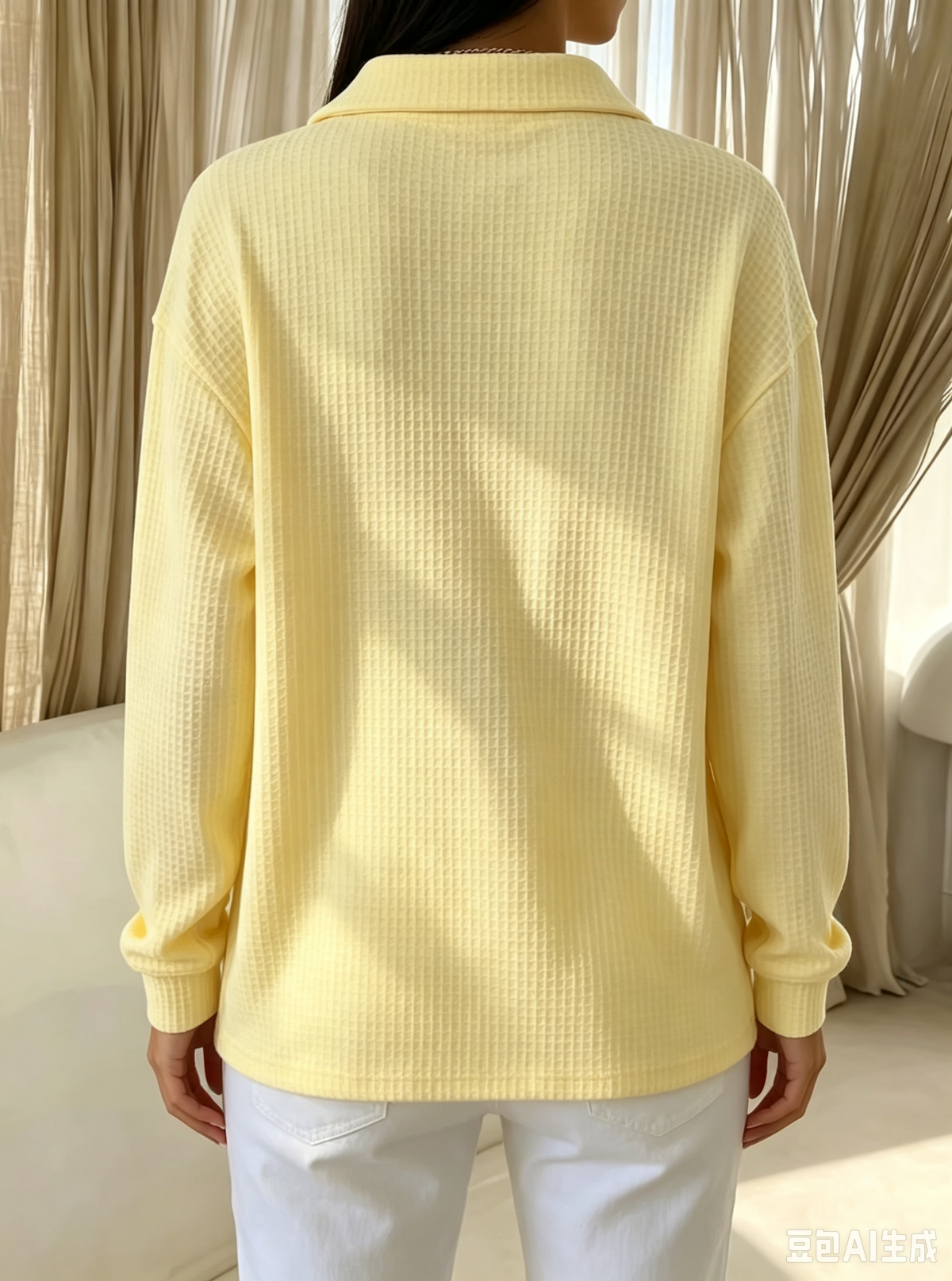 Cozy Chic Soft Waffle-knit Polo Top