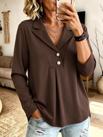 Top in cotone con colletto a bavero elegante e accogliente