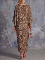Women's V-neck Long-sleeved Casual Loose Printed Dress