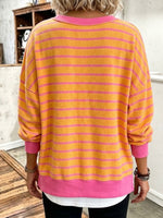 Color-block Loose Casual Long-sleeve Striped Button-up Sweatercolor-block Loose Casual Long-sleeve Striped Button-up Sweatercolor-block Loose Casual Long-sleeve Striped Button-up Sweater