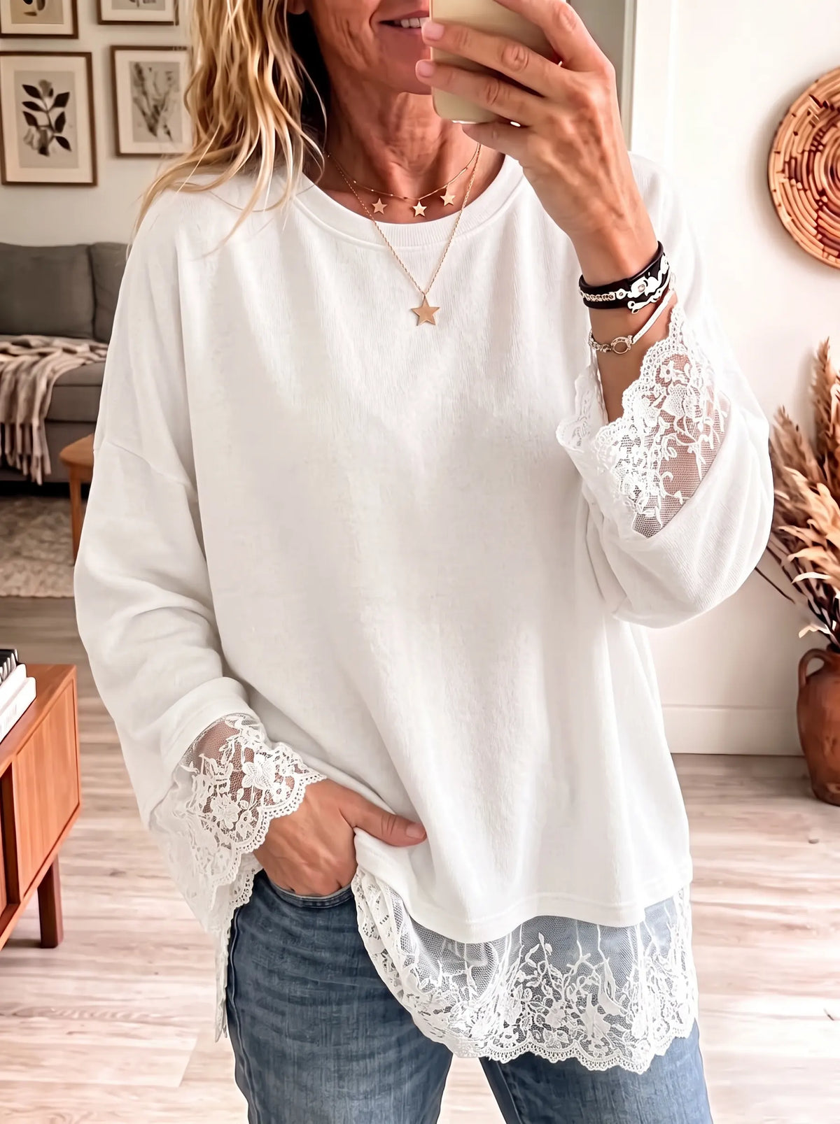 Virina Flora Punto Splisita Orla Pulovero - Casual Loza Krevkolo Sweatshirt Supre