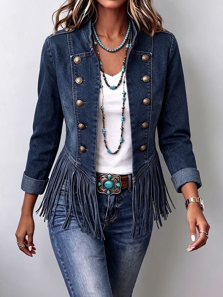 Boho Chic Vintage-inspired Denim Jacket