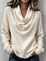 Cozy Ribbed Knit Top with Layered Collar