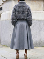 Chic Wool-blend A-line Midi Skirt