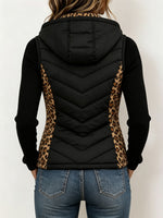 Cozy Leopard Patchwork Hooded Puffer Jacket