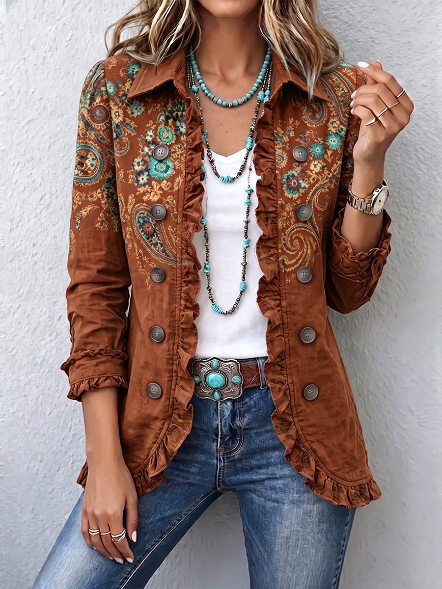 Bohemian Paisley Ruffle Jacket