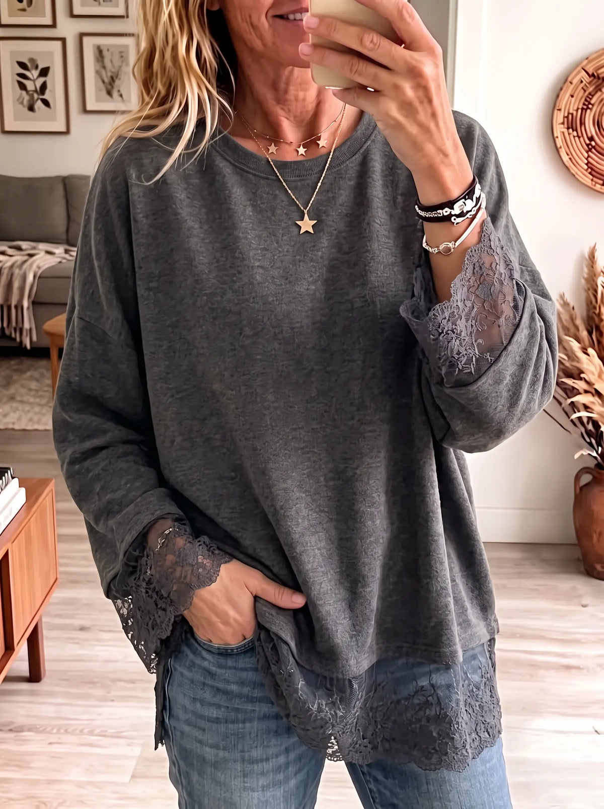 Virina Flora Punto Splisita Orla Pulovero - Casual Loza Krevkolo Sweatshirt Supre