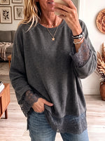 Virina Flora Punto Splisita Orla Pulovero - Casual Loza Krevkolo Sweatshirt Supre