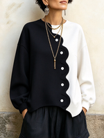 Felpa colorblock smerlata elegante e casual