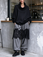 Abito in felpa di pizzo elegante e alla moda, accogliente e alla moda