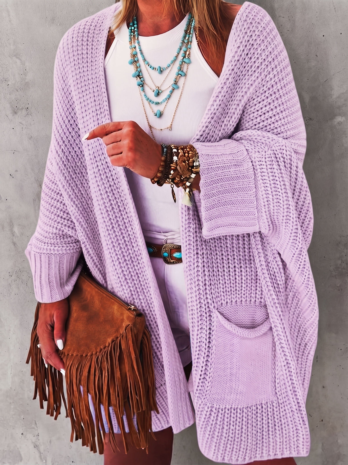 Cozy Casual Oversized Chunky Knit Open Front Cardigan