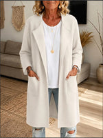 Cozy Open-Front Wool-Blend Longline Coat