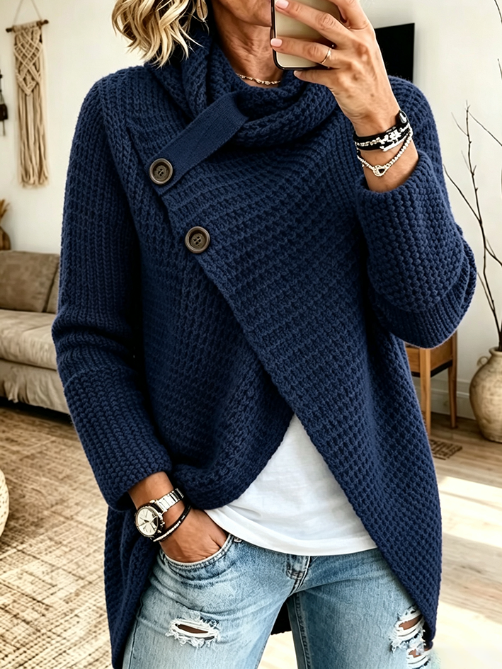 Cozy Knitted Asymmetrical Sweater