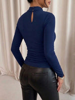 Comfortable, Slim-fit Stretch Knit Top With Lace Paneling
