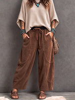 Casual Harem Pantalonoj Kun Elasta Talio