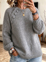 Elegante top in maglia di misto mohair traforato grigio