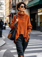 Ŝika Malsimetria Buton-supren Kolumo Corduroy Top