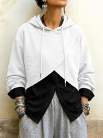 Sudadera con capucha corta y cruzada
