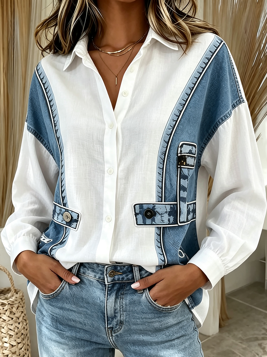 Casual Chic 3d Print Long-sleeve Shirt