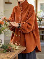 Top in velluto a coste oversize in due pezzi finto rilassato e chic