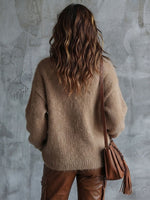 Cozy Chic Metal Buckle Oversized Knit Top