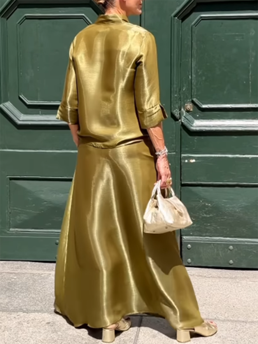 Set da tre pezzi in raso elegante e accogliente
