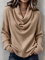 Cozy Ribbed Knit Top with Layered Collar