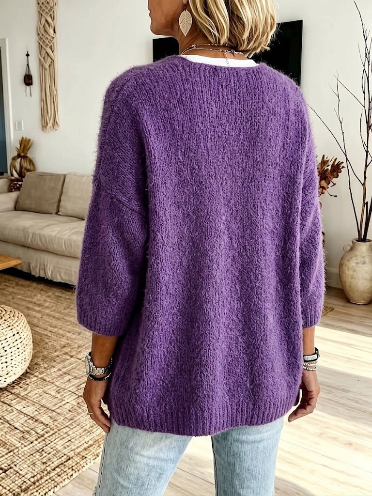 Cozy, Relaxed-fit Wool-blend Knit Cardigan