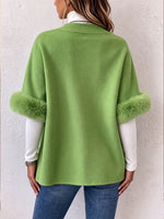 Chic Faux-Fur Trim Double-Breasted Jacket